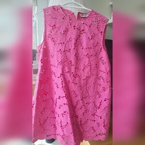 Bright Pink Self Portrait Floral Lace Shift Dress